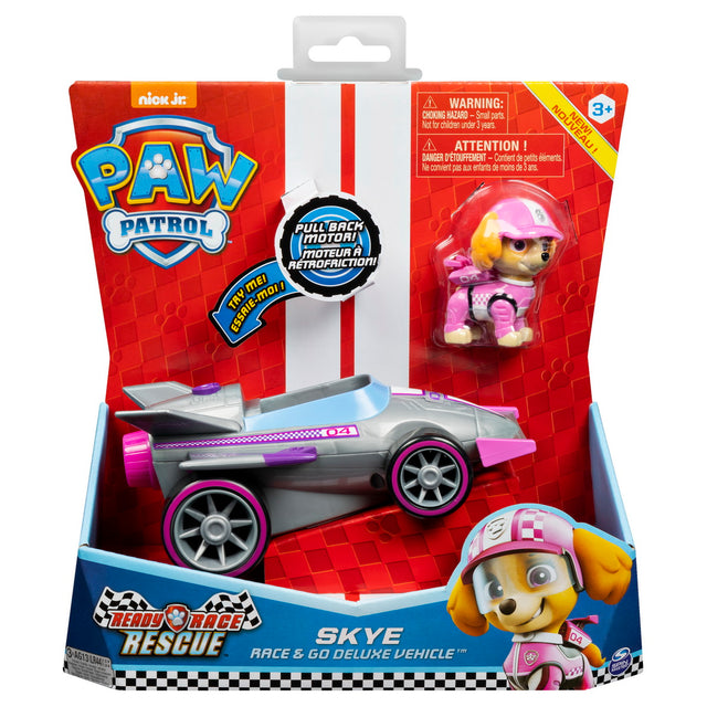 PATRULA CATELUSILOR SKYE MASINA DE CURSE CU SUNETE SI MOTOR PULL-BACK