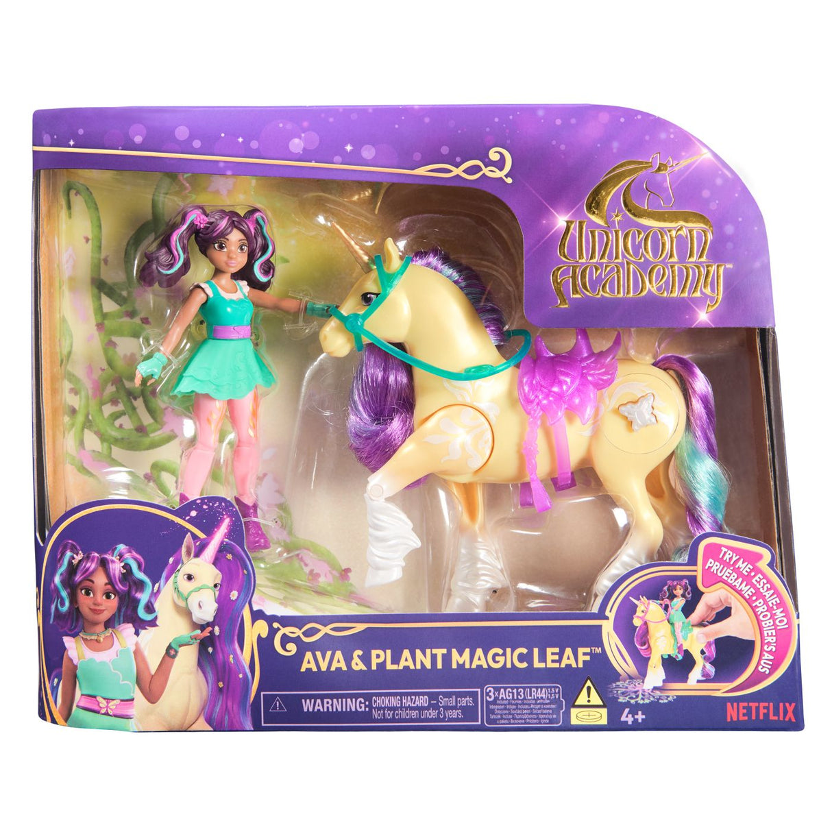 UNICORN ACADEMY SET PAPUSA AVA SI UNICORNUL LEAF PLANTA MAGICA
