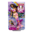 BARBIE PAPUSA SIRENA FLOAREA MAGICA CU PAR BRUNET SI COADA ROZ