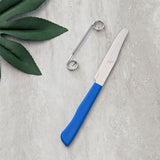 Cutit 2in1, Vivimall, Feliere/Curatare, Grosime Feliere Reglabila, 22 cm, din Otel Inoxidabil, Albastru - vivimall.ro