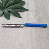 Cutit 2in1, Vivimall, Feliere/Curatare, Grosime Feliere Reglabila, 22 cm, din Otel Inoxidabil, Albastru - vivimall.ro