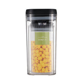Cutii de Depozitare Alimente, Vivimall, Set din 2 Cutii de Tip Container de 1.2 si 2.5 l, Recipiente pentru Cereale in Bucatarie, Transparente cu Capac Negru - vivimall.ro