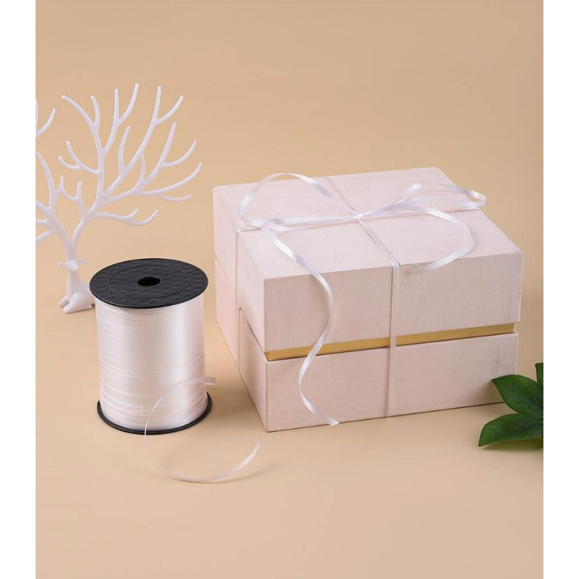 Panglica pentru Baloane, Vivimall, Rola de 200 de Metri, din Rafie, Alba - vivimall.ro