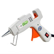 Pistol de lipit cu silicon la cald Flippy 20 W, alb, vedere frontală cu duză din aluminiu anti-picurare