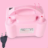 Pompa Electrica Pentru Umflat Baloane, 600 W, Doua Capete de Umflat, din Plastic, 19.5 x 14 x 13 cm, Roz - vivimall.ro