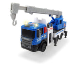 DICKIE TOYS CITY WORKER  VEHICUL DE CONSTRUCTII CU LUMINI SI SUNETE MACARA ALBASTRA 17CM