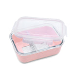 RECIPIENT STICLA 740ML CU HUSA ANTIDERAPANTA SILICON MELII ROZ