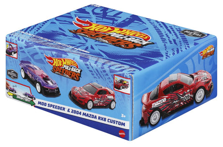 HOT WHEELS SET 2 MASINUTE METALICE PULL BACK MOD SPEEDER SI 2004 MAZDA RX8 CUSTOM 1:43