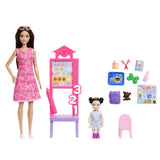 BARBIE SET DE JOACA PAPUSA BARBIE BRUNETA CU ROCHIE ROZ FACE CARIERA PROFESOARA