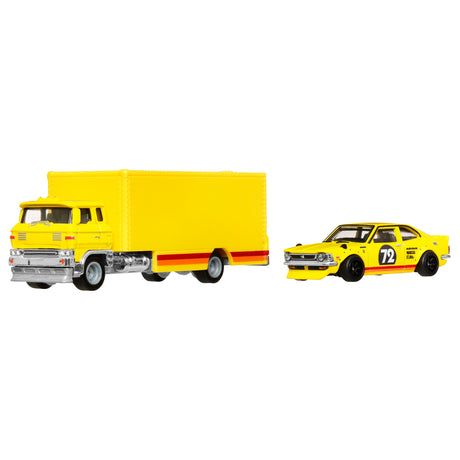 HOT WHEELS TRANSPORTATOR SAKURA SPRINTER CU MASINUTA TOYOTA COROLLA LEVIN SCARA 1 LA 64