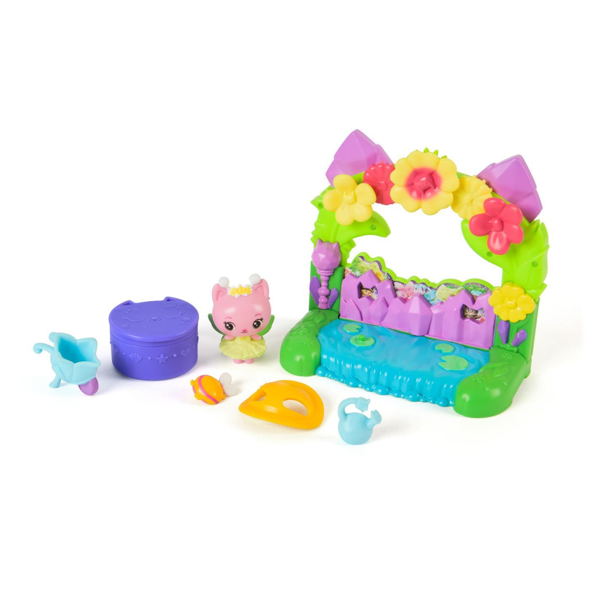GABBYS DOLLHOUSE FILMUL SET BALCONUL GRADINA SI FIGURINA ZANA REGINA KITTY CU  ACCESORII