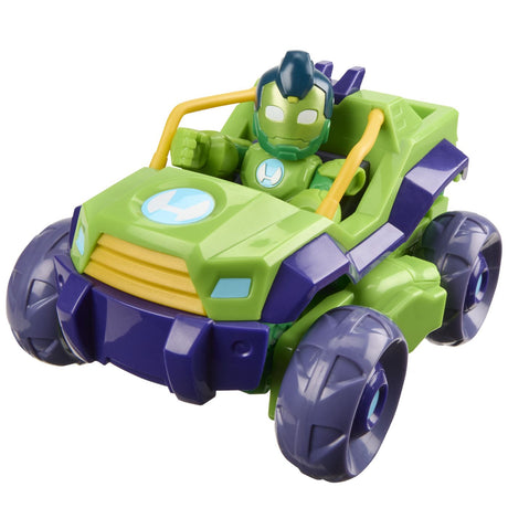 MARVEL IRON MAN SI PRIETENII SAI UIMITORI SET VEHICUL 2 IN 1 SI FIGURINA IRON HULK