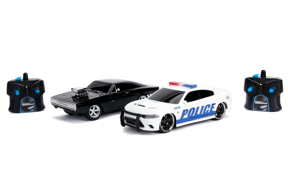 SET MASINUTE FAST AND FURIOUS RC TOYOTA SUPRA&DODGE CHARGER SRT SCARA 1:16