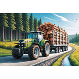 PUZZLE TREFL 100 TRACTOR FORESTIER CU LEMNE