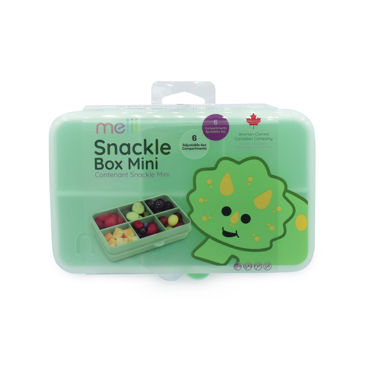 CUTIE SNACK 6 COMPARTIMENTE, MELII, PRINT DINOZAUR