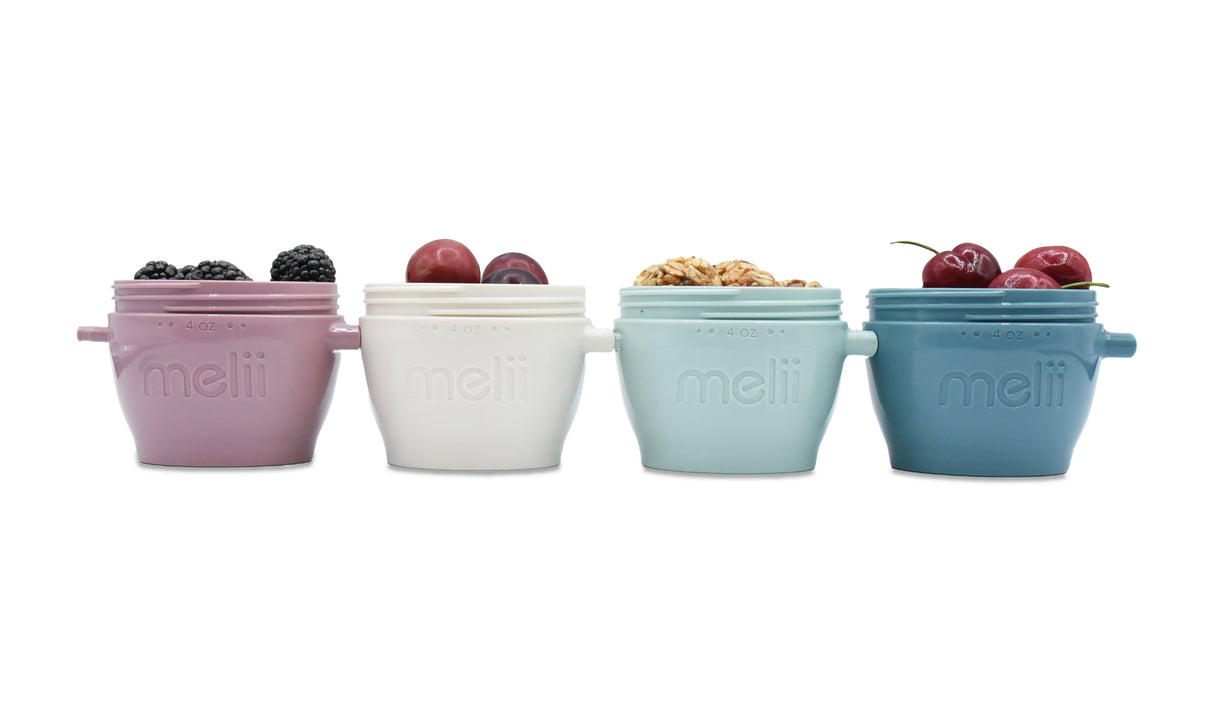 SET 4 RECIPIENTE SILICON SNAP&GO, MELII LUXE, 4*118 ML