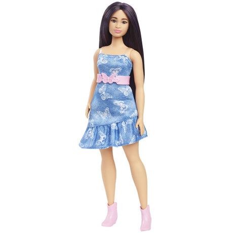 BARBIE FASHIONISTAS PAPUSA BARBIE CU PARUL MOV SI ROCHITA CU FLUTURASI