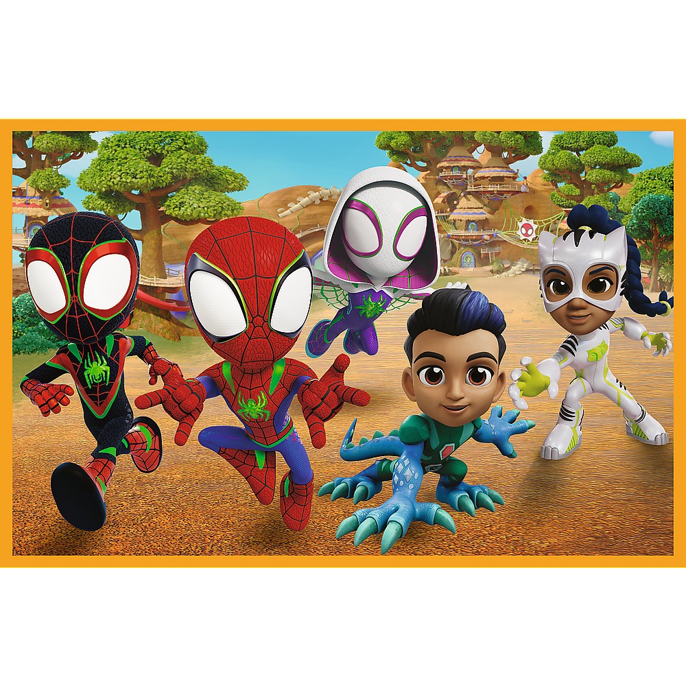PUZZLE TREFL 2X24 SPIDEY AND HIS AMAZING FRIENDS DINO-WEBS SPIDEY SI DINOZAURII