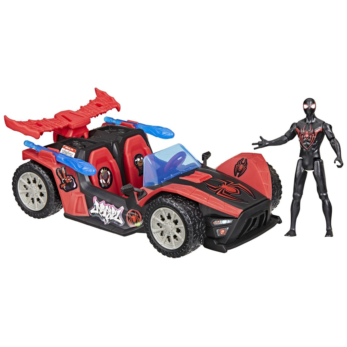 MARVEL SPIDER MAN VENOM VERSUS LANSATOR AUTO SI FIGURINA MILES MORALES