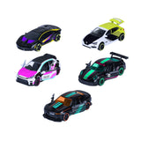 MAJORETTE SET 5 MASINUTE METALICE NEON RACER 7.5CM