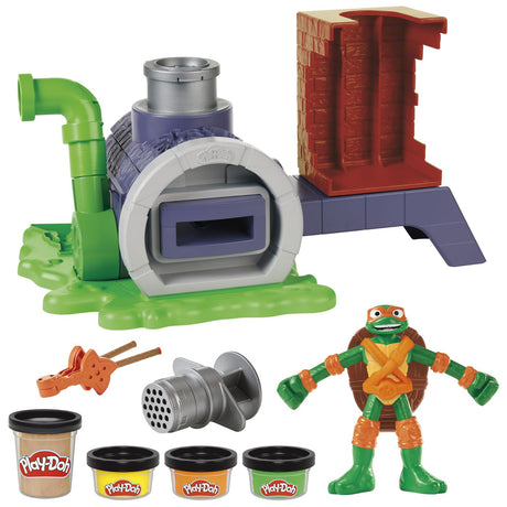 PLAY DOH POVESTIRI CU TESTOASE NINJA ADOLESCENTE MUTANTE SET PIZZA TAIE SI ARUNCA