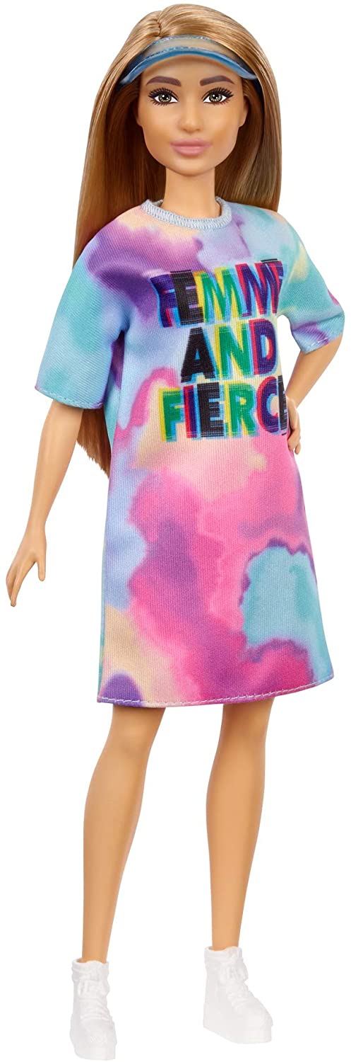 PAPUSA BARBIE FASHIONISTA CU PARUL BLOND SI ROCHITA SPORT