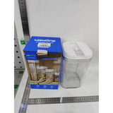 Cutie de Depozitare Alimente, Vivimall, Cutie pentru Bucatarie, Cutie pentru Condimente, din PET ABS Silicon, 12.5 x 12.5 x 21.5 cm, 534 g, 2L, Transparent alb - vivimall.ro