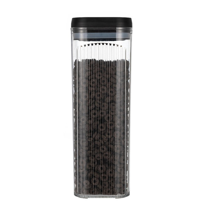 Cutie de Depozitare Alimente, Vivimall, tip Container, 3.7L, Recipiente pentru Cereale in Bucatarie,  Transparente cu Capac Negru - vivimall.ro