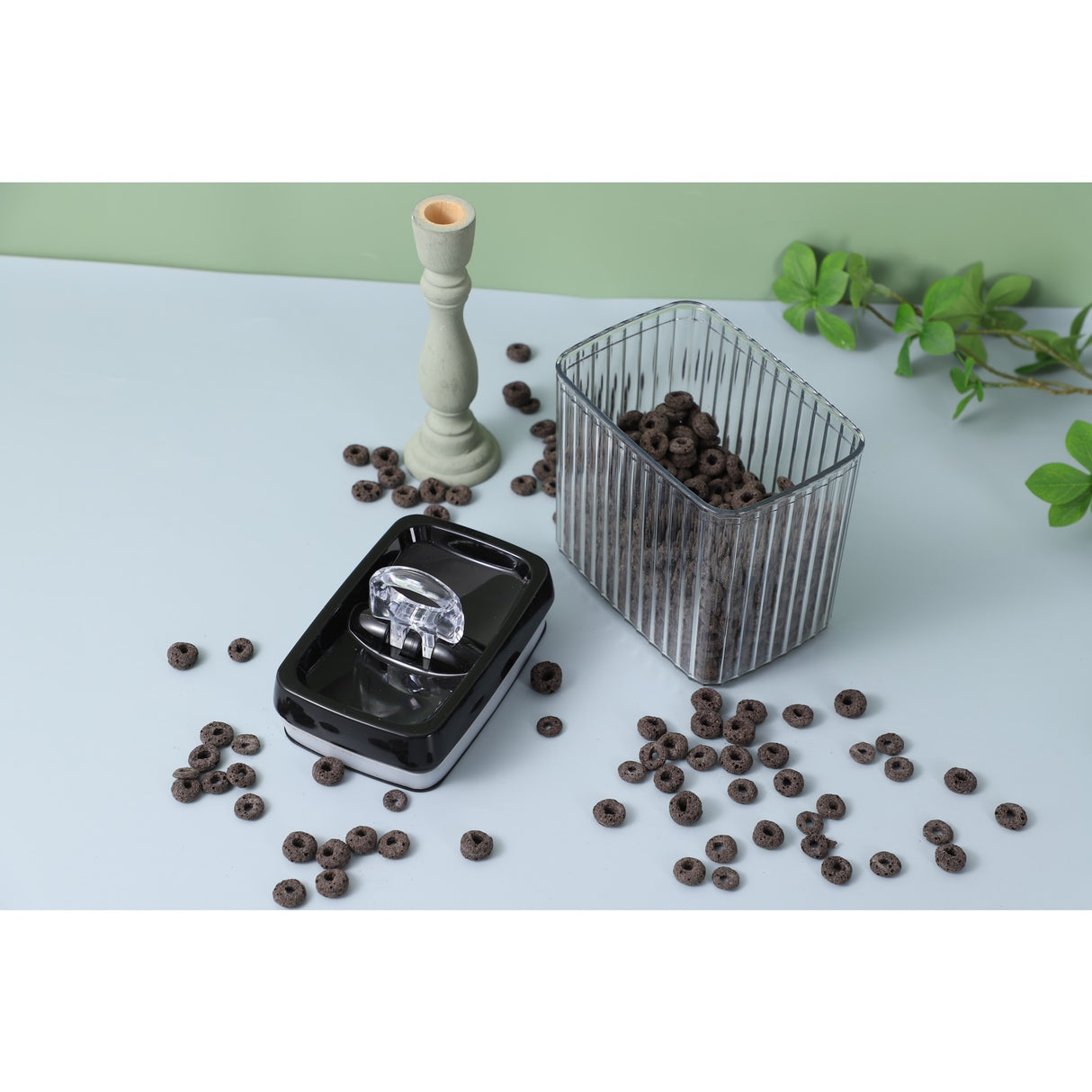 Set 3 Recipiente Din Plastic, Pentru Alimente/Obiecte, Inchidere Ermetica, Textura Ondulata, 2 X 1.5L, 1 X 3.3 L, Transparent - vivimall.ro
