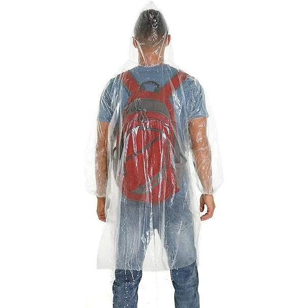 Pelerina de Ploaie, Vivimall, pentru Adulti, 150 x 90 cm, Tip Poncho, Impermeabila, de Unica Folosinta, 30 g, Transparent - vivimall.ro