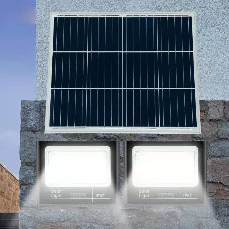 Set 2 Proiectoare Led Smd 30W Cu Incarcare Solara, Panou Solar, Cu Telecomanda, Suport Prindere, Material Abs, 1.2Ah, 200Led-Uri, 13X13.5 Cm, Negru - vivimall.ro