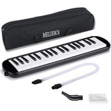 Muzicuta Melodica 32 Clape, Flippy, din ABS, pentru Incepatori, 45 x 13 x 7 cm, Include Husa si Suflator, Negru - vivimall.ro