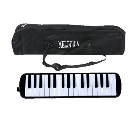 Muzicuta Melodica 32 Clape, Vivimall, din ABS, pentru Incepatori, 45 x 13 x 7 cm, Include Husa si Suflator, Negru - vivimall.ro