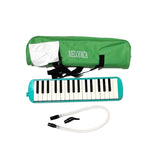 Melodică verde cu 32 de clape din ABS, dimensiuni 45x13x7 cm, vedere frontală completă