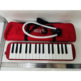 Set complet melodică Vivimall roșie cu husă din pânză, suflator și lavetă de curățare incluse