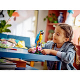 Set de Constructie Papagal Exotic, Vivimall, 22x11x12cm, Ornament Creativ cu Flori, 360 de Piese, Multicolor - vivimall.ro