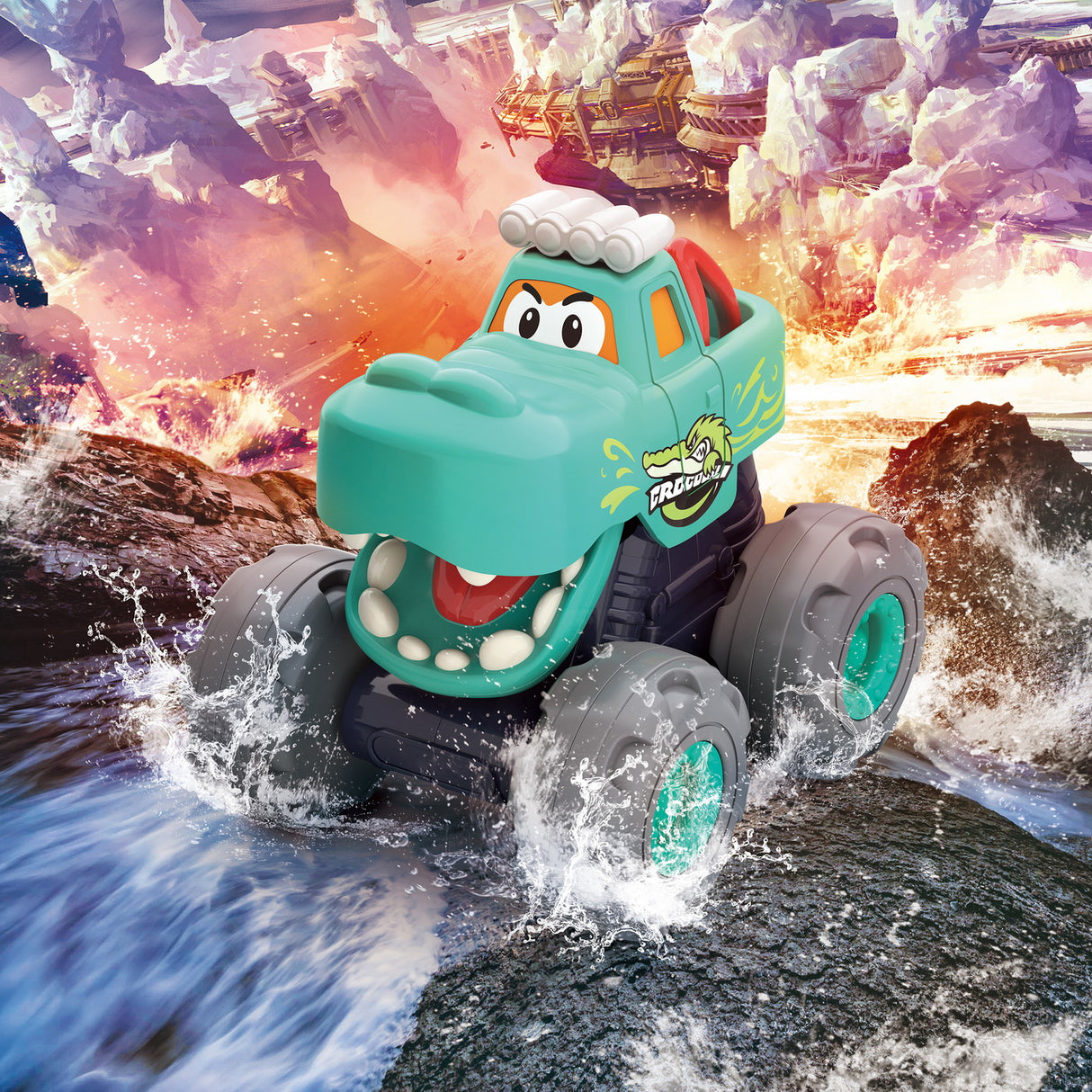 MASINUTA BEBE MONSTER TRUCK CROCODILUL