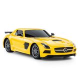 MASINA CU TELECOMANDA MERCEDES-BENZ SLS AMG GALBENA CU SCARA 1 LA 18