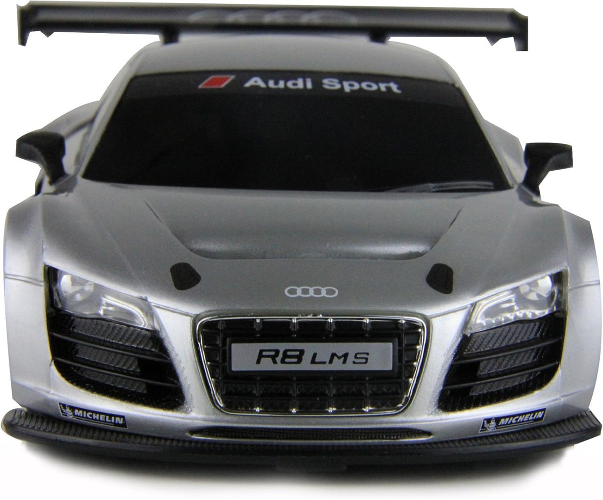 MASINA CU TELECOMANDA AUDI R8 ARGINTIU CU SCARA 1 LA 24