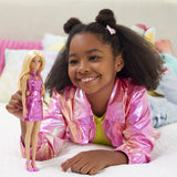 BARBIE PAPUSA BARBIE FASHIONISTAS BLONDA CU ROCHITA ROZ METALICA