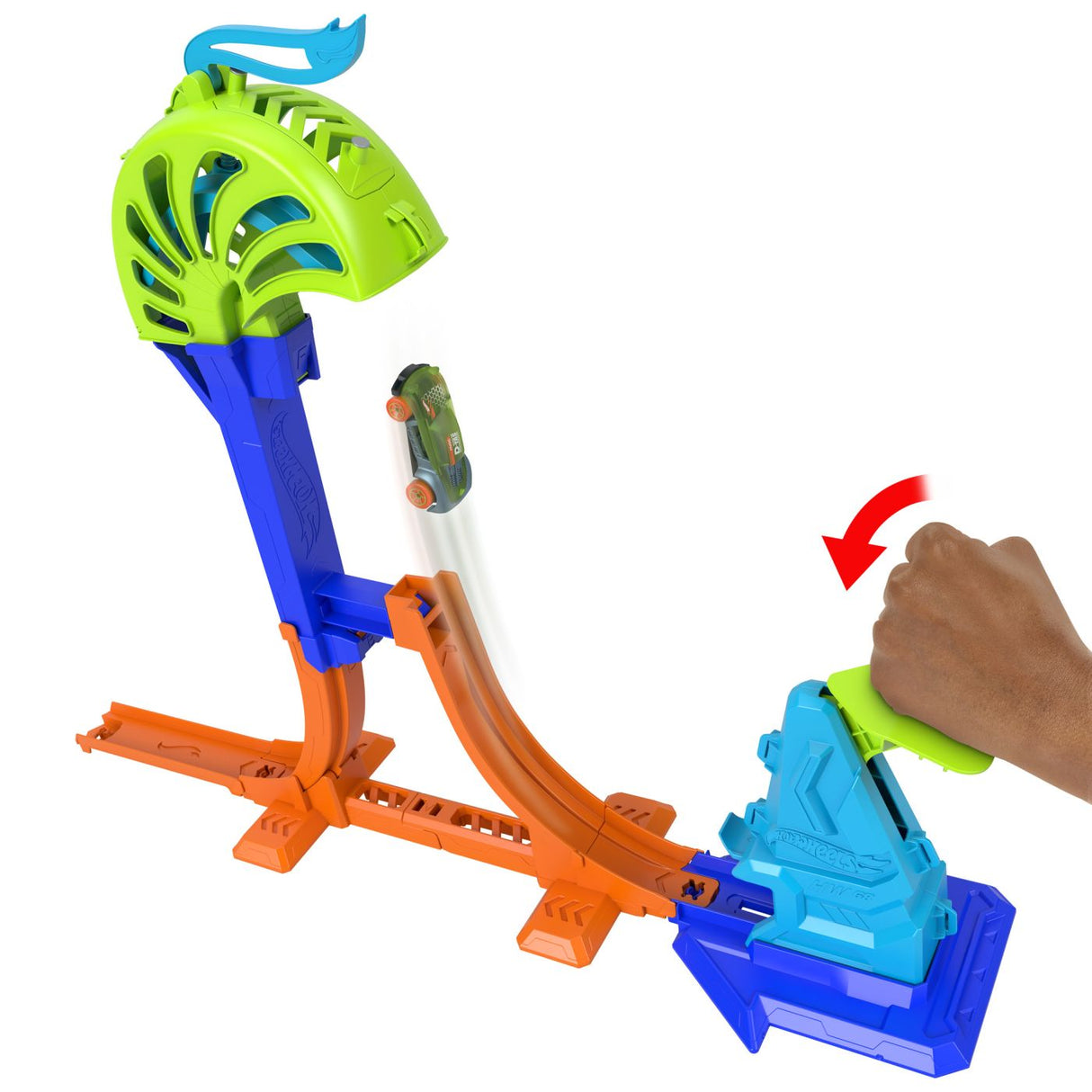 HOT WHEELS STUNT TRACKS PISTA PENTRU CASCADORII CAMPIONUL LANSARII PUTERNICE CU MASINUTA INCLUSA
