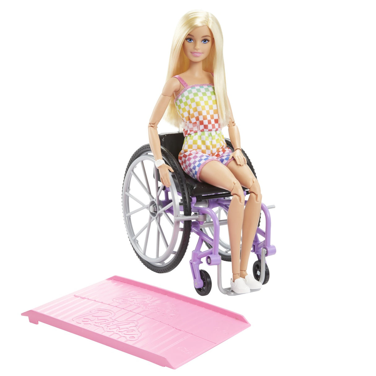 BARBIE PAPUSA BARBIE BLONDA IN SCAUN CU ROTILE