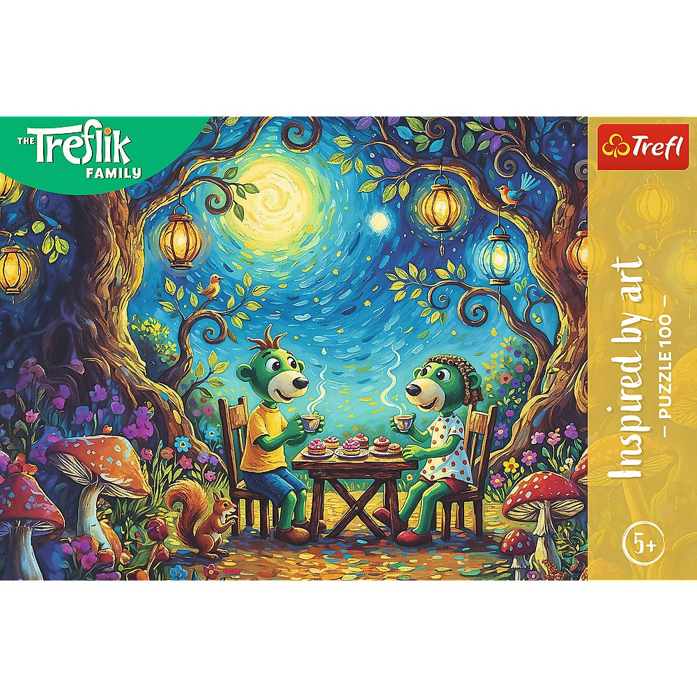 PUZZLE TREFL 100 FAMILIA TREFLIK INSPIRAT DE ARTA INTALNIRE INTR-O CAFENEA