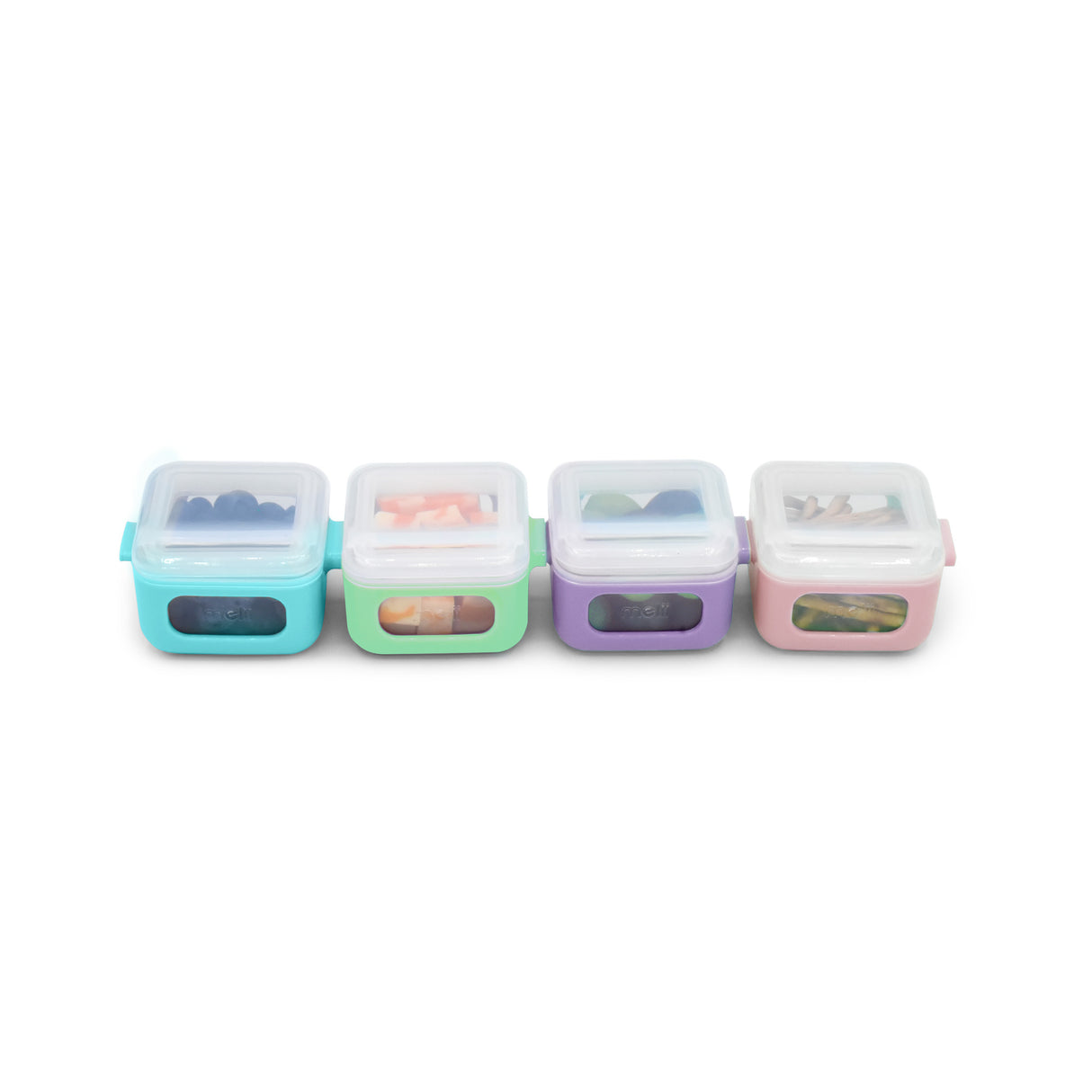 SET 4 RECIPIENTE SILICON SNAP&GO CUBES, MELII, 4*118 ML