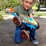 HOT WHEELS MONSTER TRUCK SHARKS VS DINOS MASINA CU TELECOMANDA TIGER SHARK CLIMBER