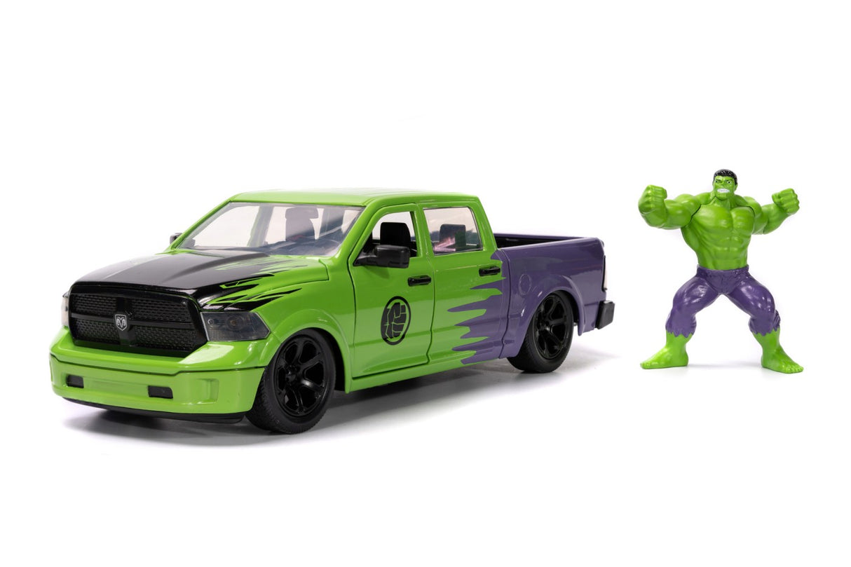 JADA MARVEL SET FIGURINA HULK SI MASINUTA METALICA RAM 1500 2014 SCARA 1:24