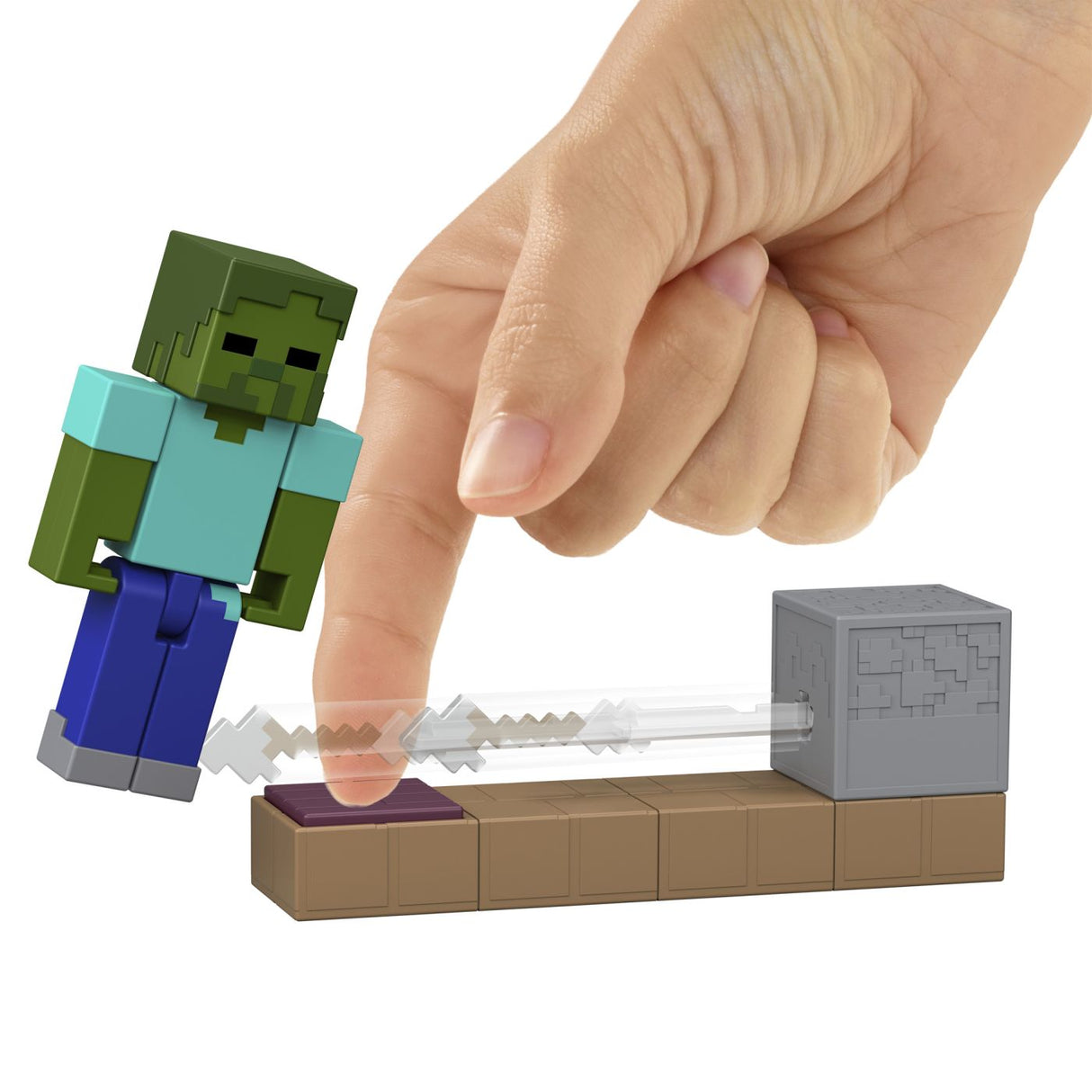 MINECRAFT REDSTONE CHARGED SET CAPCANA CU SAGETI PENTRU ZOMBI FIGURINA CU ACCESORII