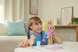 BARBIE FAMILY AND FRIENDS SET PAPUSA BARBIE MALIBU PLIMBARE CU CATELUL