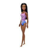 PAPUSA BARBIE BRUNETA CU COSTUM DE BAIE IN DOUA CULORI