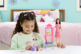 BARBIE SET DE JOACA PAPUSA BARBIE BRUNETA CU ROCHIE ROZ FACE CARIERA PROFESOARA
